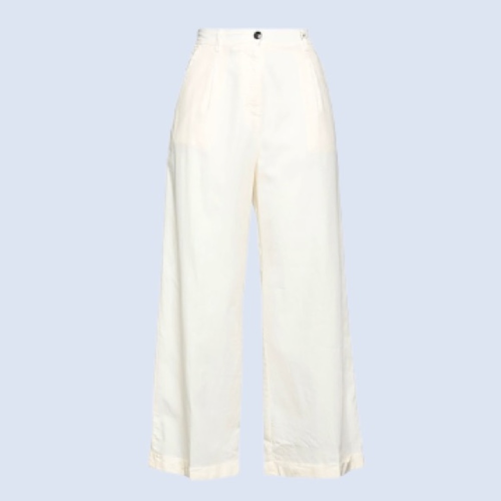 Myths ivory cropped wide leg pants